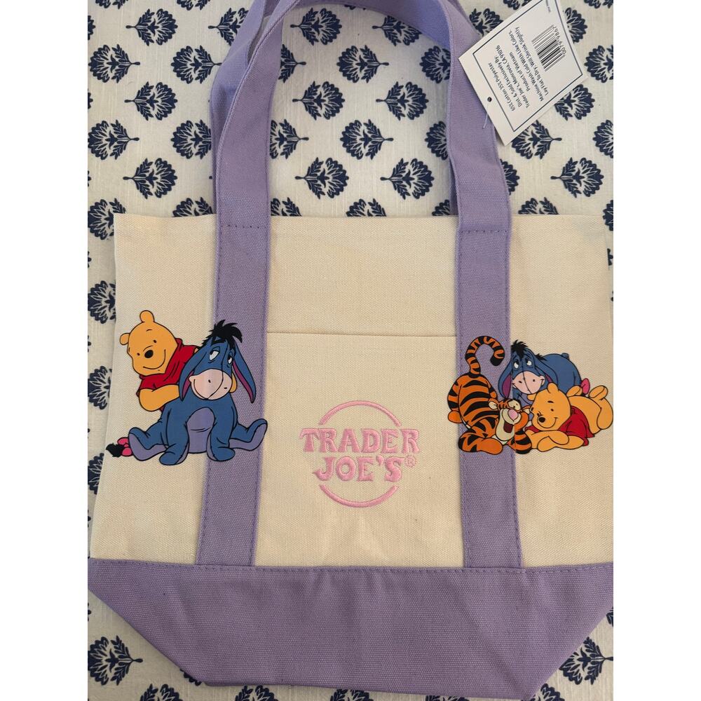 Disney Winnie The Pooh and Friends Purple Custom Made Trader Joes Mini Tote